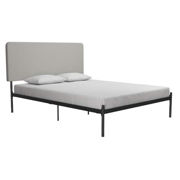 Dorel Living Krew Gray Linen Upholstered Queen Size Bed