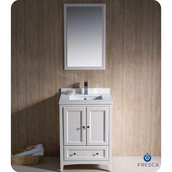 GLAM MARY WHITE VANITY WITH CLEAR GLASS TOP