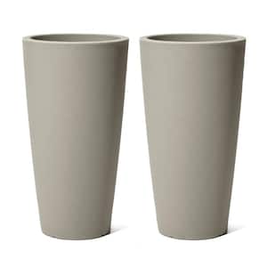 Tremont Tall Round Tapered Planter Concrete (2 Pack)