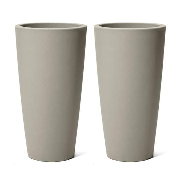 Step2 Tremont Tall 28 in. H x 15 in. W x 15 in. D Concrete Resin Round Indoor/Outdoor Planter - (2-Pack)