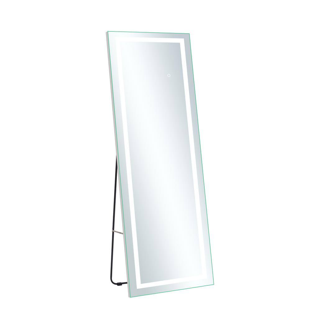 Silver 16 in. W x 63 in. H LED Frameless Rectangular Full-Length Mirror wit