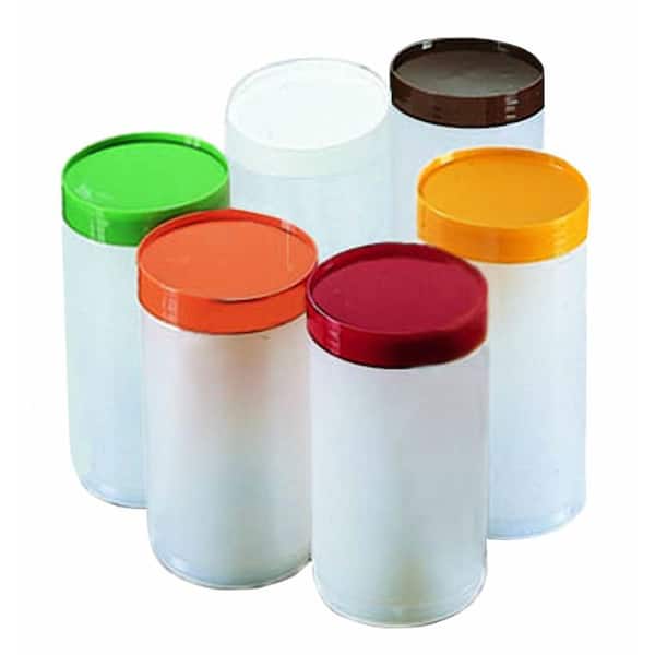 Carlisle Quart Capacity Backup Units (Container and Lid only) for Stor 'N Pour Units in White with Colored Lids (Case of 12)
