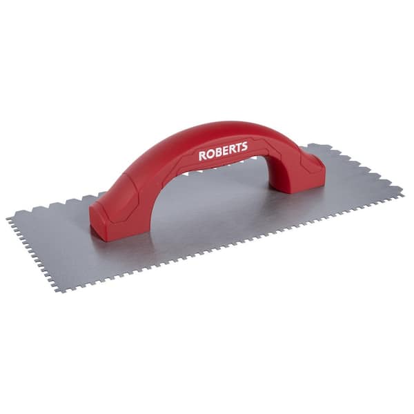 Dual-Notch 11 in. x 4-1/2 in. Steel Blade Engineered Hardwood and Solid Hardwood Notched Flooring Trowel