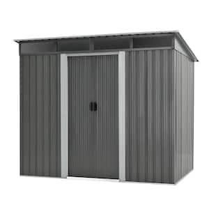 7.8 ft. x 5.7 ft. Outdoor Storage Shed, Metal Shed with PC Windows and Foundation (45 sq. ft.)