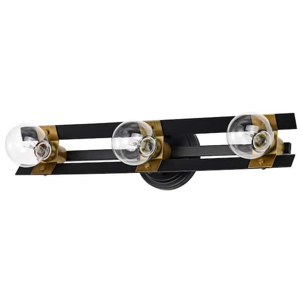 SATCO Marsden 22 in. 3-Light Matte Black Wall Sconce