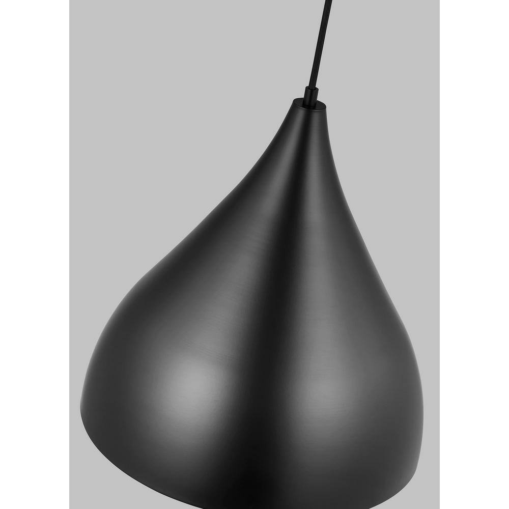 Midnight Black LED Pendant Light with Steel Shade - Indoor/Outdoor