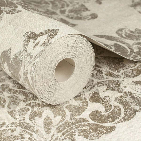 Warm Beige Damask Tissue Paper Sheets