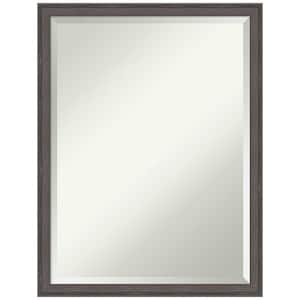 Florence Pewter 19.75 in. x 25.75 in. Beveled Casual Rectangle Framed Bathroom Wall Mirror in Silver