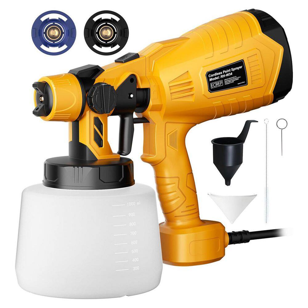1000ml Gravity Feed HVLP Electric Paint Sprayer Gun for House Painting, Furniture, Cabinets, Fence, DIY Projects price history on PriceWatchPro