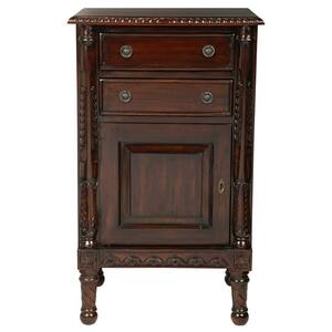 Lord Stanley English 19 in. Brown Standard Square Top Wood Occasional Table