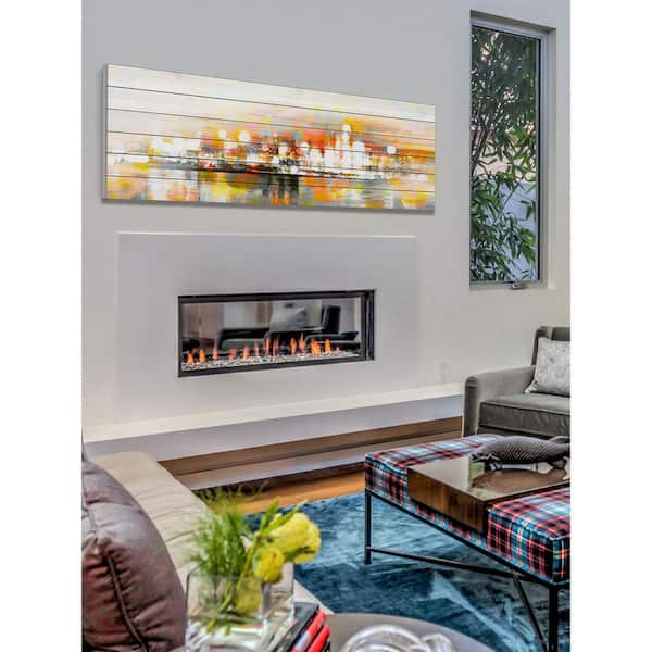 Unbranded 20 in. H x 60 in. W "Hong Kong" by Parvez Taj Printed White Wood Wall Art