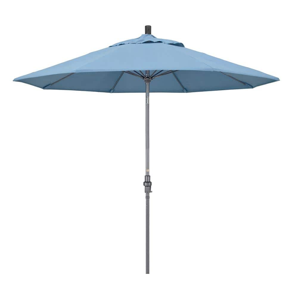 California Umbrella 9 ft. Hammertone Grey Aluminum Market Patio ...