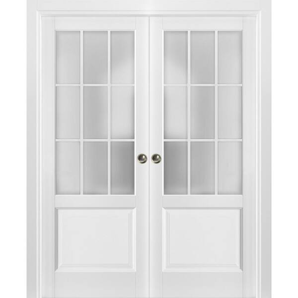 White Finished Solid Wood Sliding Door, Interior Sliding Wood Pocket Doors