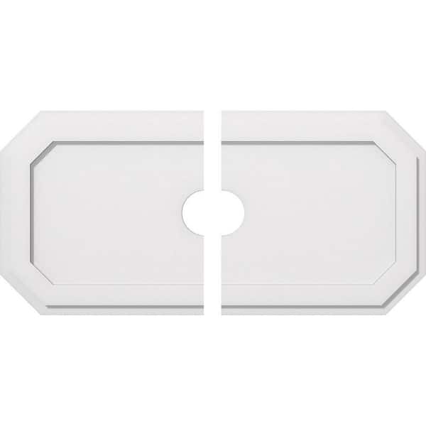 Ekena Millwork 36 in. W x 18 in. H x 4 in. ID x 1 in. P Emerald Architectural Grade PVC Contemporary Ceiling Medallion (2-Piece)