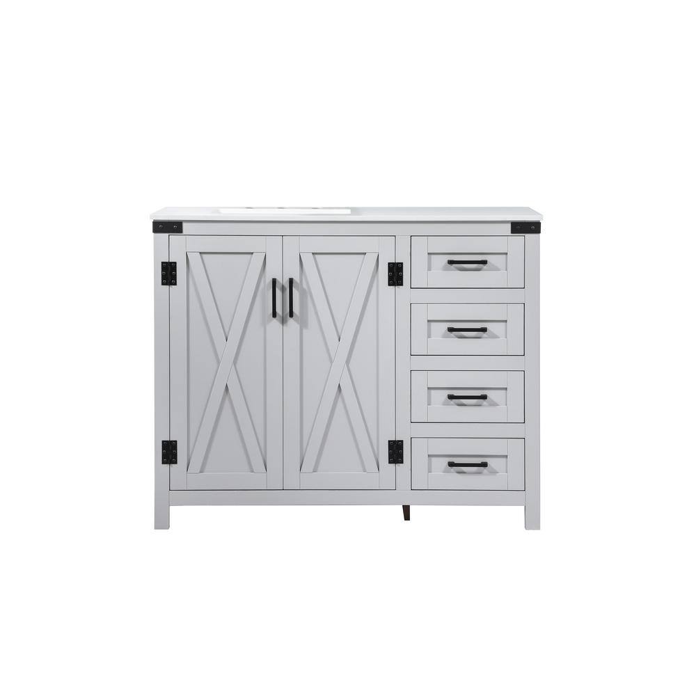 Timeless Home 19 in. W x 42 in. D x 34 in. H Bath Vanity in Grey with Ivory