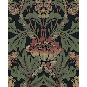 Wrought Iron and Clay Primrose Garden Floral Pre-Pasted Paper Wallpaper Roll (57.5 sq. ft.)
