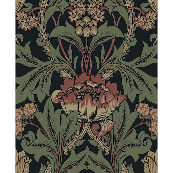 Seabrook Designs Wrought Iron and Clay Primrose Garden Floral Pre-Pasted Paper Wallpaper Roll (57.5 sq. ft.)
