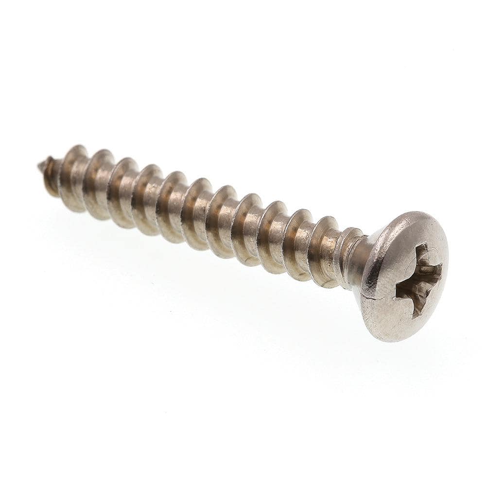 "#10 x 1-1/4 in. Grade 18-8 Stainless Steel Phillips Drive Oval Head Self-Tapping Sheet Metal Screws (100-Pack)" price history on PriceWatchPro