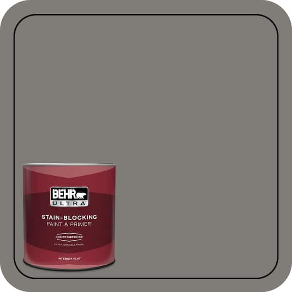 BEHR ULTRA 1 qt. #PPU24-21 Greyhound Extra Durable Flat Interior Paint & Primer