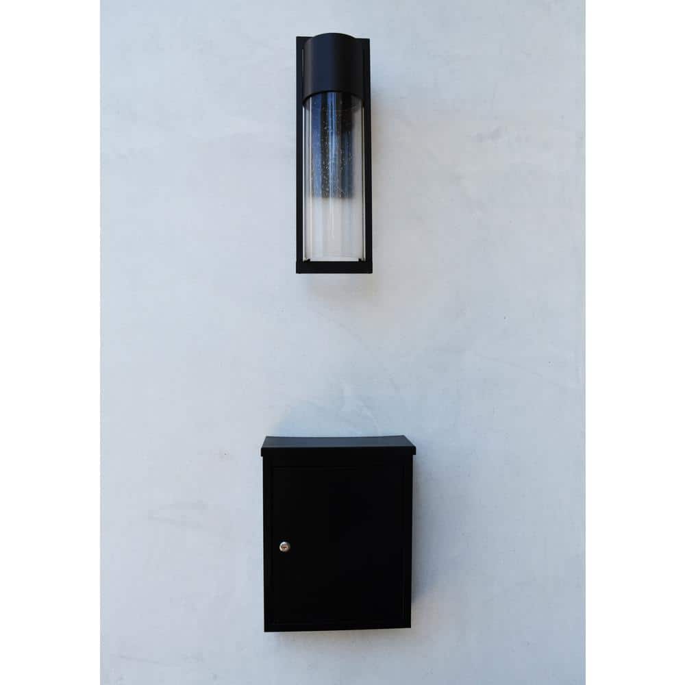 Black Steel Lockable Wall Mount Mailbox