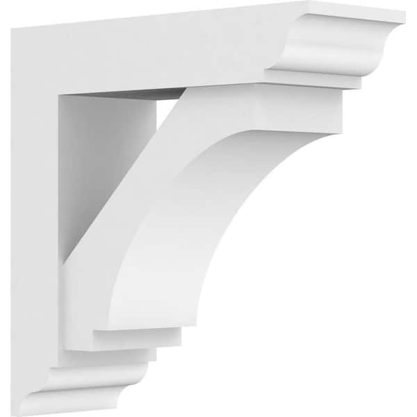 Ekena Millwork Standard Imperial 5 in. W x 14 in. H x 14 in. D Signature Urethane Polyurethane Bracket With Traditional Ends