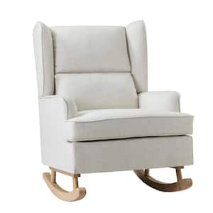 Andres Ivory Rocking Chair with Solid Wooden legs
