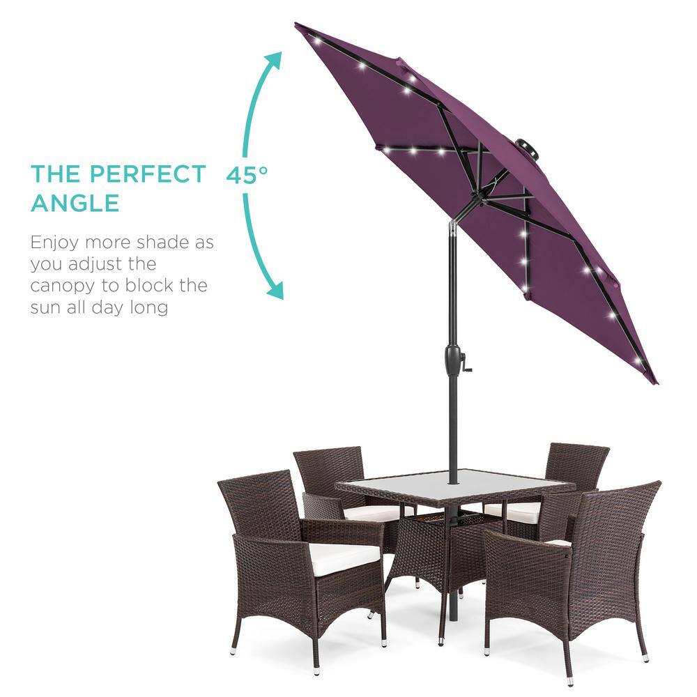 7.5ft Amethyst Purple Solar LED Outdoor Patio Umbrella
