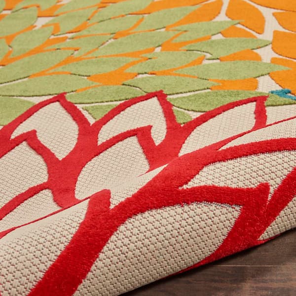 3' X 4' Red And Ivory Abstract Indoor Outdoor Area Rug 3' X 4' Red And Ivory Abstract Indoor Outdoor Area Rug