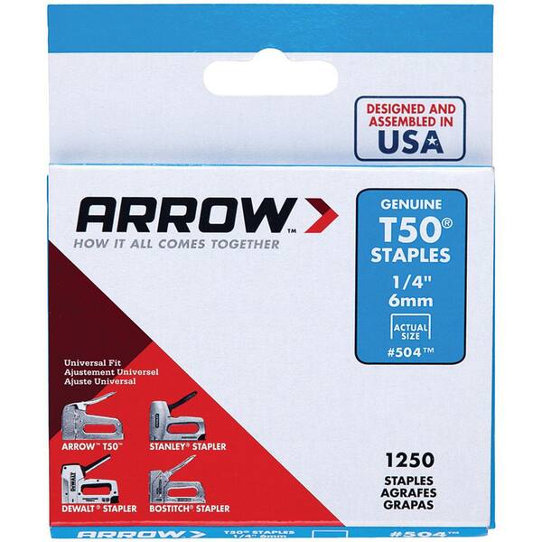 Arrow 1/4 in. T50 Staples & 5/16 in. T50 Staples & 3/8 in. T50 Staples & 1/2 in. T50 Staples (6250-Pack)