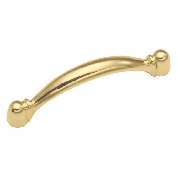 HICKORY HARDWARE Conquest Collection 3 in. (76 mm) Polished Brass Cabinet Door and Drawer Pull (25-Pack)