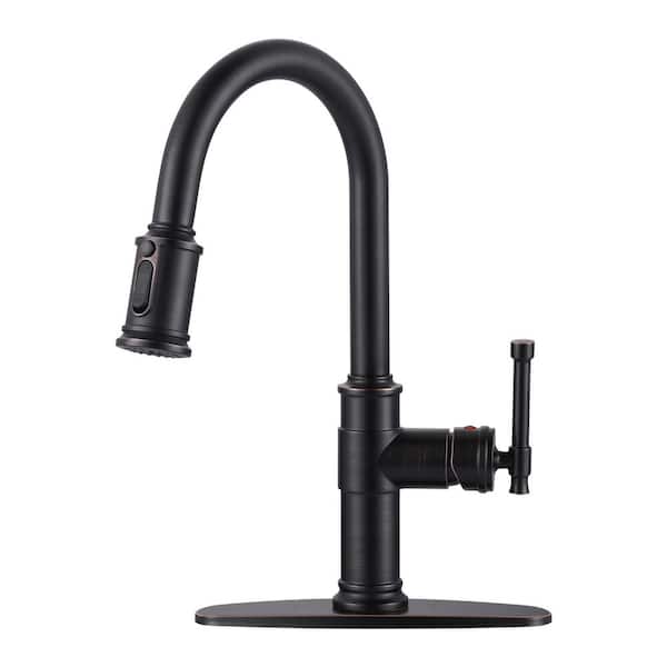 IVIGA Single Handle Pull Down Sprayer Kitchen Faucet with 3-Spray Modes in Spot Free Stainless Steel Oil Rubbed Bronze
