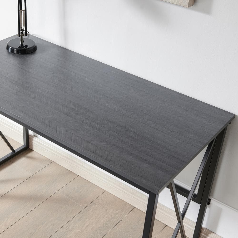 Herringbone Matte Black 48" Collapsible X Writing Desk