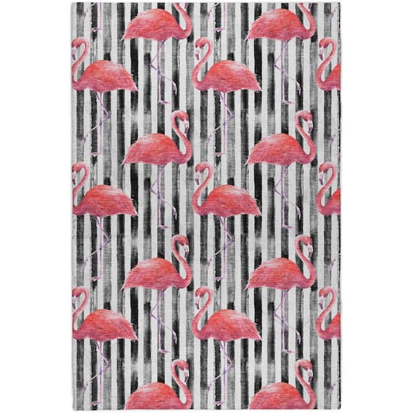 Dream Shag Premium Machine Washable Abstract ADS204 Pink 3 ft. x 5 ft. Area Rug