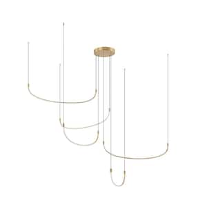 Talis 70 in. 1 Light 80-Watt Brushed Gold Integrated LED Pendant Light