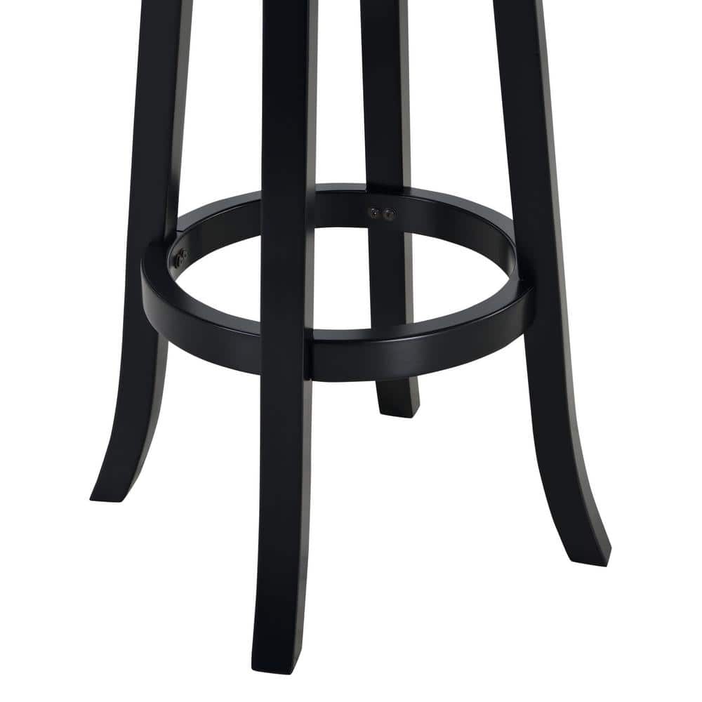 Augusta 34" Extra Tall Black Wood Swivel Barstool