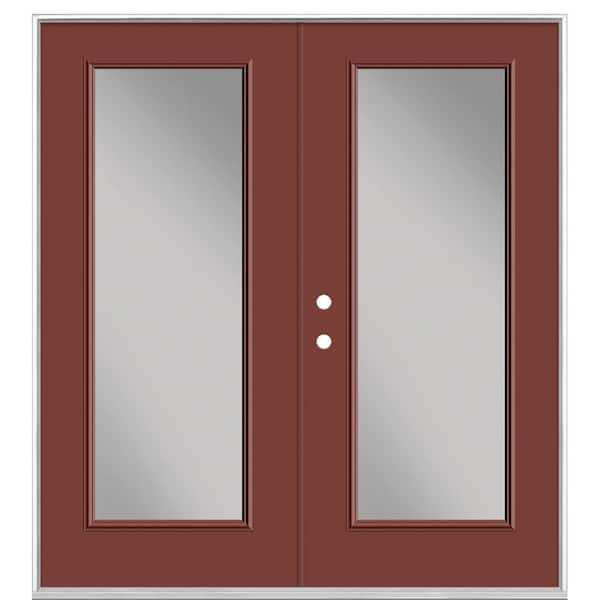 Masonite 72 in. x 80 in. Red Bluff Steel Prehung Right-Hand Inswing Full Lite Clear Glass Patio Door without Brickmold