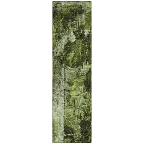 Addison Rugs Chantille ACN560 Green 2 ft. 3 in. x 7 ft. 6 in. Machine Washable Indoor/Outdoor Geometric Runner Rug