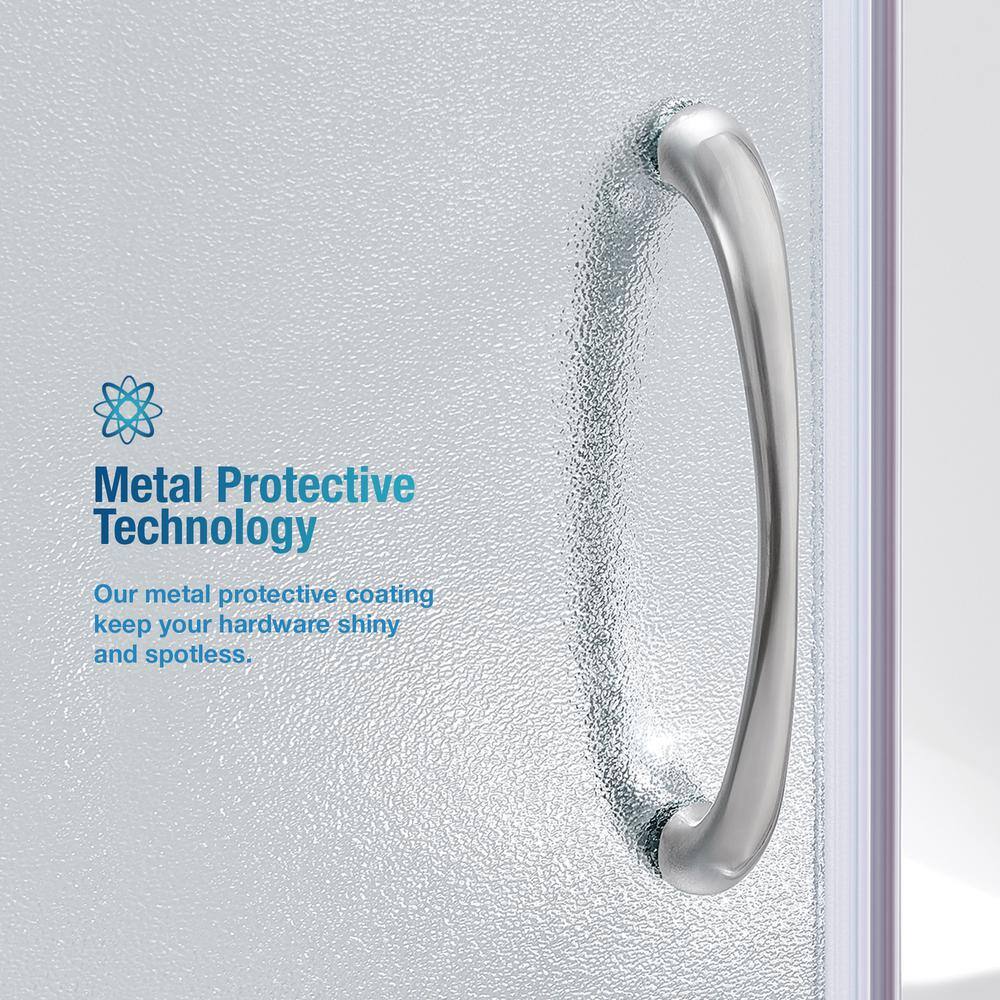 Breeze 34" Frosted Glass Round Corner Shower Kit with Nickel Hardware
