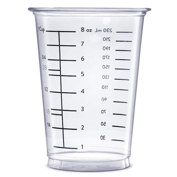 10 oz. Plastic Measuring Cup with Disposable and Mixing & Measuring for Baking, Cooking and Epoxy Resin (50-Pack)
