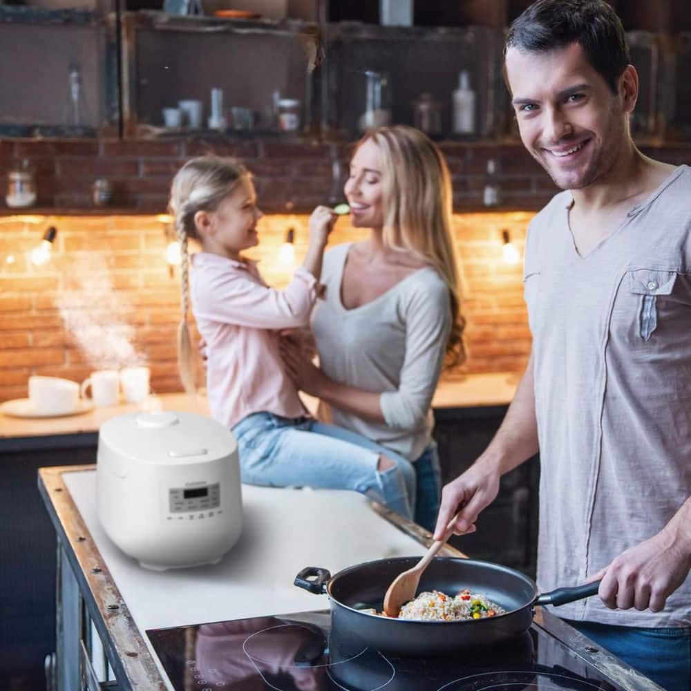 CUCKOO 6-Cup White Micom Rice Cooker with Nonstick Inner Pot