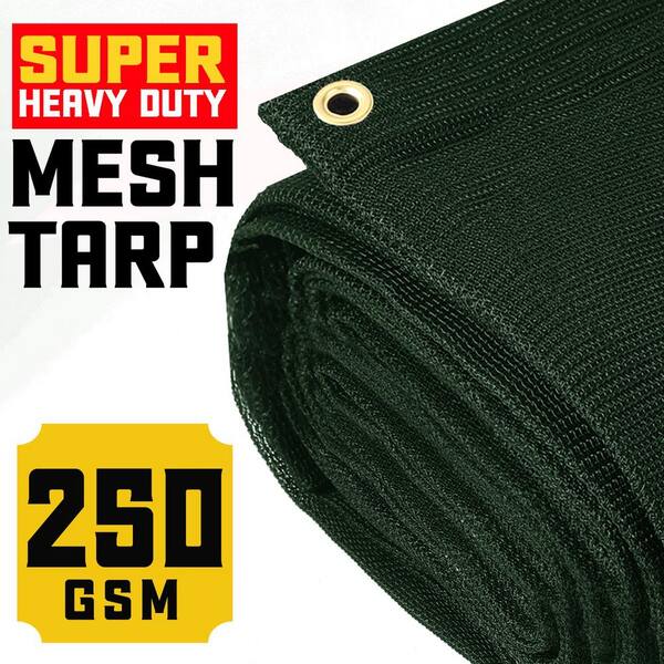 30 ft. X 50 ft. Green 250 GSM 7.5 OZ. Heavy Duty Mesh Tarp
