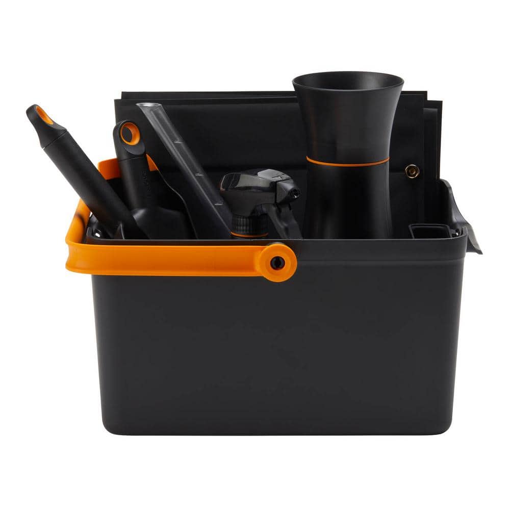 Black and Orange Recycled Plastic Indoor/Outdoor Garden Tool Caddy
