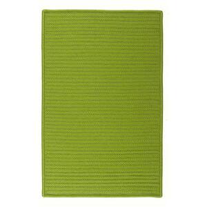 Solid Bright Green 2 ft. x 8 ft. Braided Indoor/Outdoor Patio Runner Rug