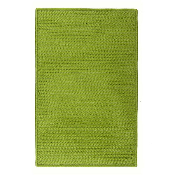 Home Decorators Collection Solid Bright Green 2 ft. x 12 ft. Braided Indoor/Outdoor Patio Runner Rug