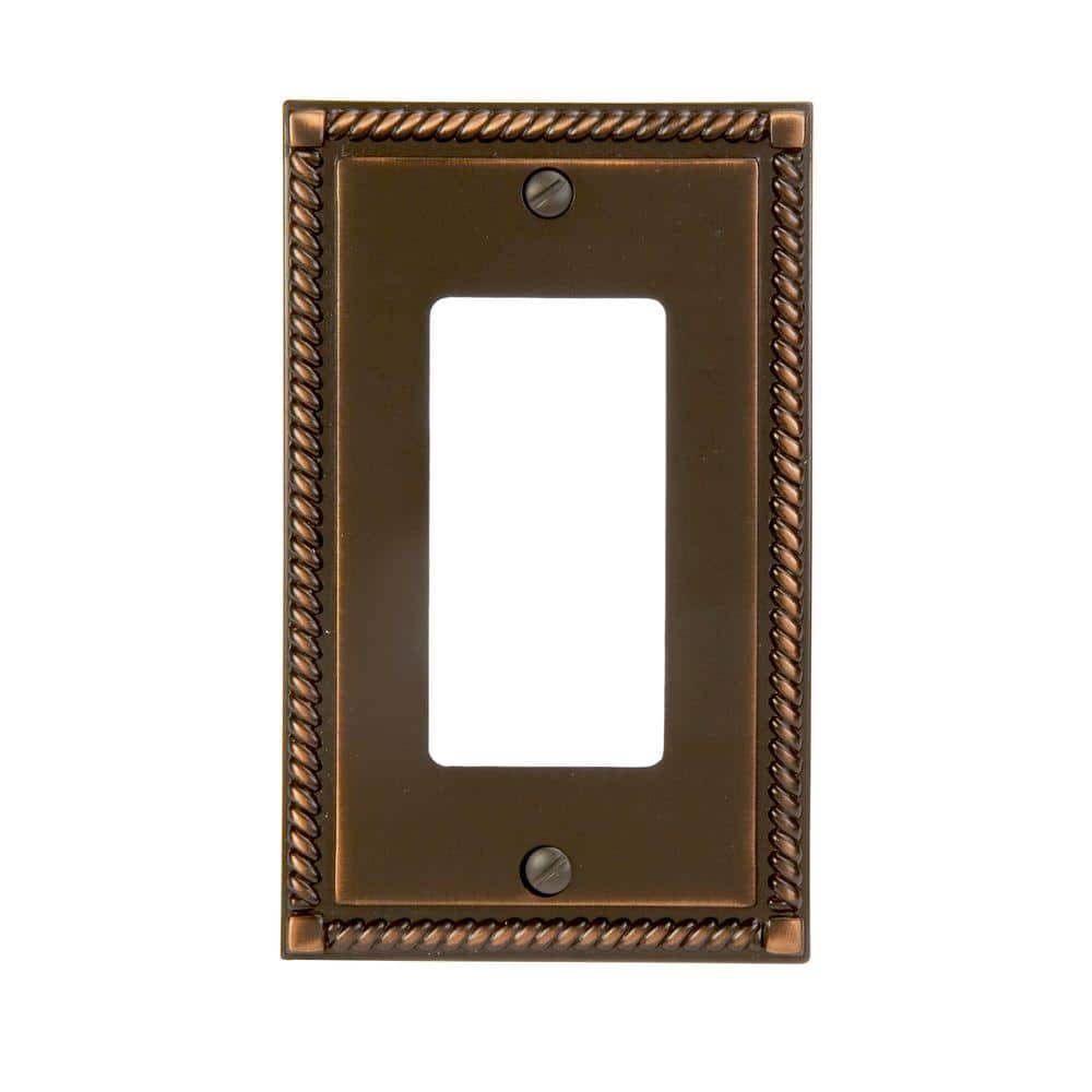 Aged Bronze Single Rocker Cast Metal Wall Plate