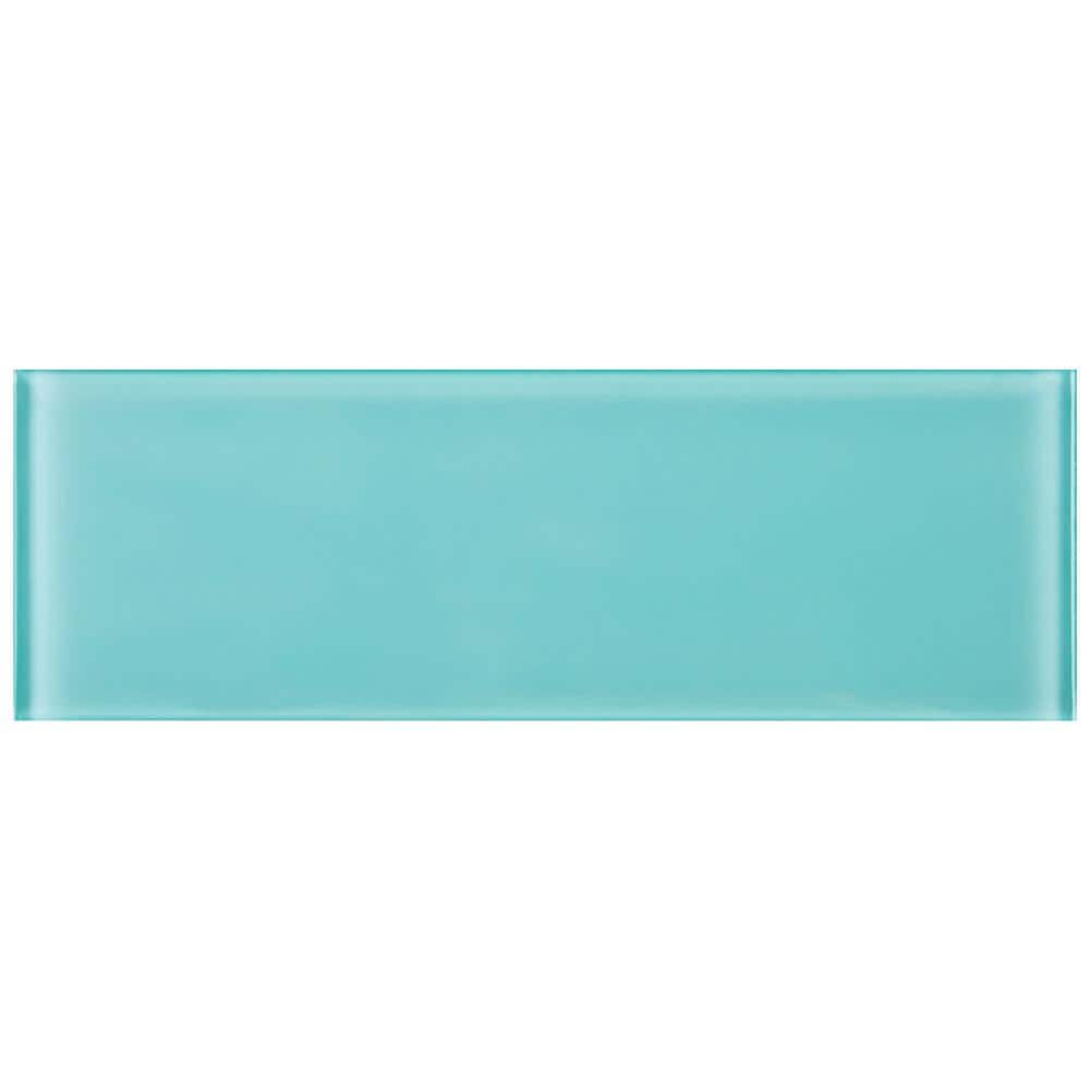Crystile Ocean 4 in. X 12 in. Glossy Glass Subway Tile (10 sq. ft./Case)