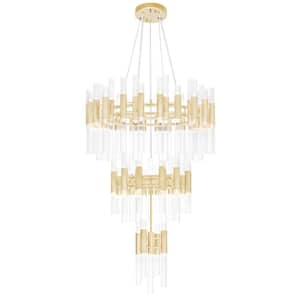 Orgue 123 Light Chandelier With Satin Gold Finish
