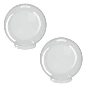 10 in. Dia Globes White Smooth Acrylic with 3.91 in. Outside Diameter Fitter Neck (2-Pack)
