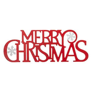 24 in. L Metal MERRY CHRISTMAS Wall Decor
