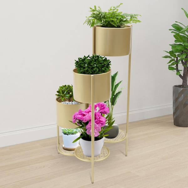 Juvale 6-pack Gold Metal Hinged Plant Stand Set With Glass Test